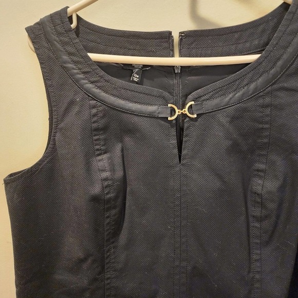 Talbots Women's Black Cotton Plus Size Midi Dress Fitted Size 12w - Picture 2 of 12